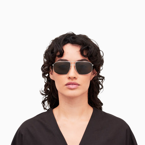 Mykita Santeri Shiny Silver - Rawgreen Solid