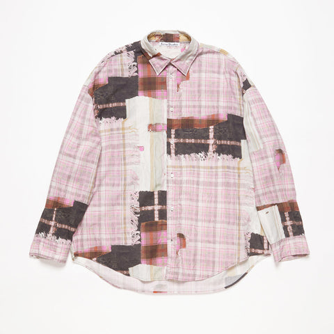 Acne Studios Print Button Up Shirt Pink Multicolor