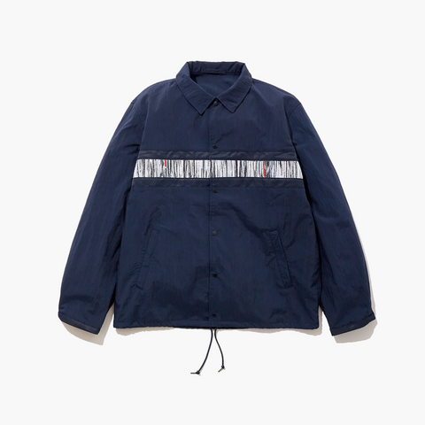 Kuon Salt Shurunk Nylon Coaches Jacket - Sakiori Navy