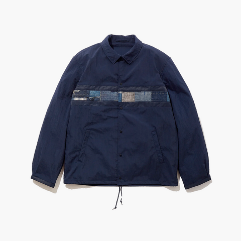 Kuon Salt Shurunk Nylon Coaches Jacket - Boro Navy