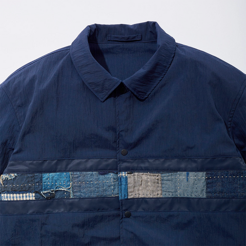 Kuon Salt Shurunk Nylon Coaches Jacket - Boro Navy