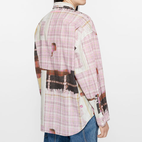 Acne Studios Print Button Up Shirt Pink Multicolor