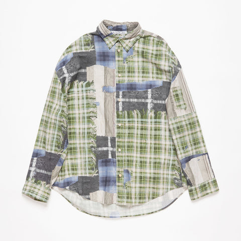 Acne Studios Print Button Up Shirt Green Multi