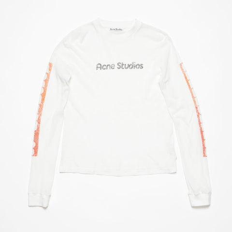 Acne Studios Logo Long Sleeve T-Shirt Optic White