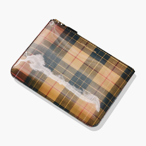 Comme Des Garçons Lenticular Tartan Zip Pouch Red / Yellow