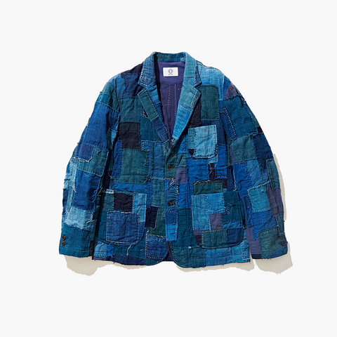 Kuon Vintage Boro Patchwork Blazer Navy