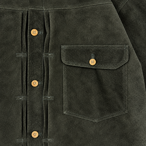 Yâr’in Type 1 Cashmere Suede Jacket Khaki