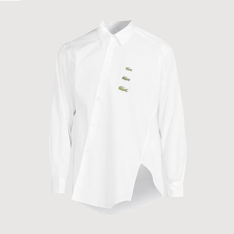 Comme des Garçons SHIRT x Lacoste Triple Logo Asymmetrical Shirt White / Black