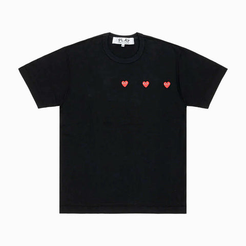 Comme des Garçons PLAY Triple Heart T-Shirt Black