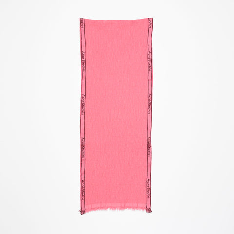 Acne Studios Logo Tape Scarf Pink