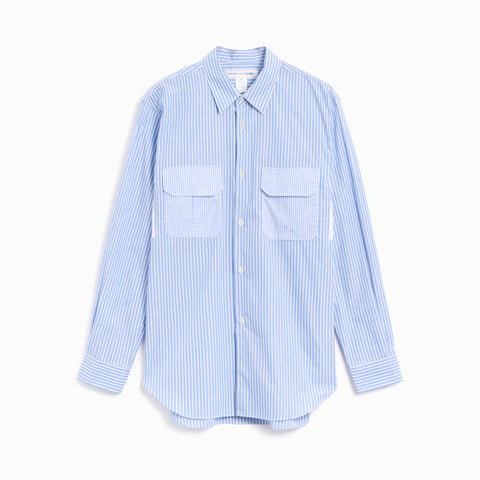 Comme des Garçons SHIRT Woven Striped Check Shirt Blue