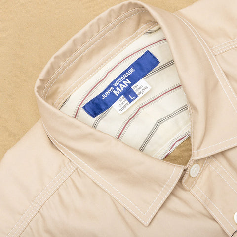 Junya Watanabe MAN Two Tone Button Up Shirt Beige