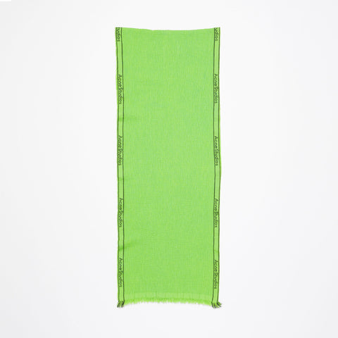 Acne Studios Logo Tape Scarf Green