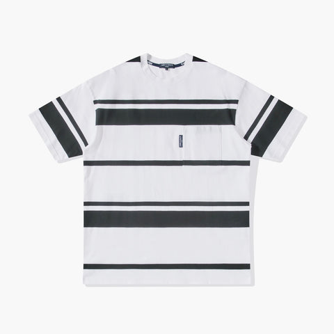 Comme des Garçons HOMME Striped Crew Neck Oversize T-Shirt White / Black