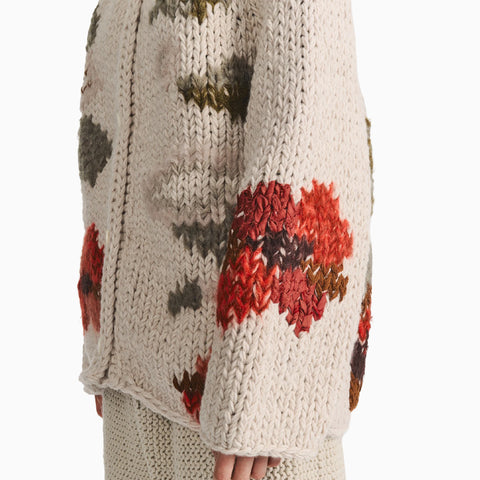 Casey/Casey Flora Cardigan Chunky Light Grey