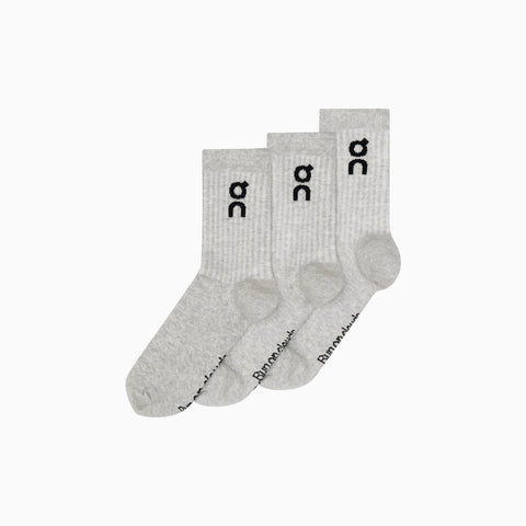 On Logo Sock High 3P Heather Gray