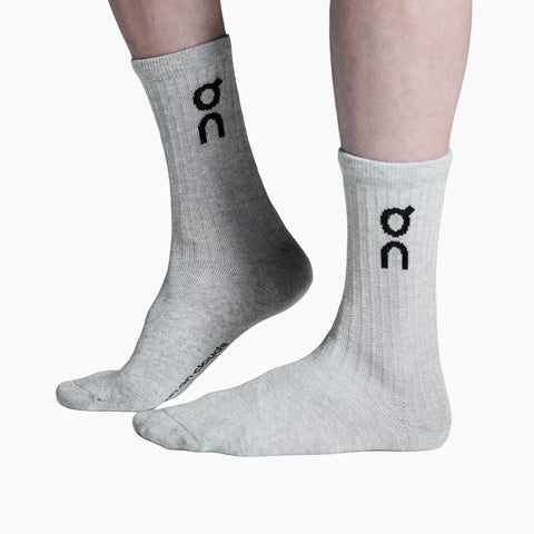 On Logo Sock High 3P Heather Gray
