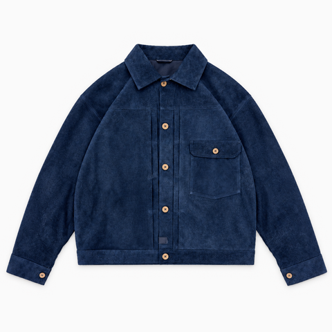 YÂR'İN Type 1 Cashmere Suede Jacket Navy