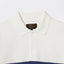 Beams Plus Pique Panel Stripe Long Sleeve Polo White