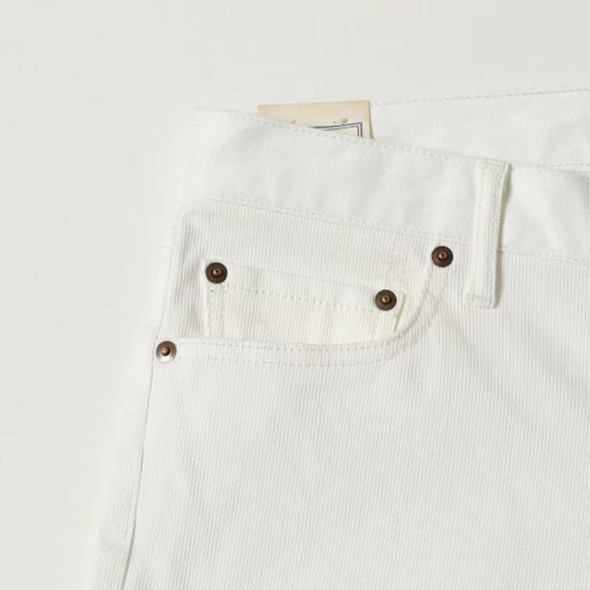 Beams Plus Pique Stretch 5 Pockets Pants White