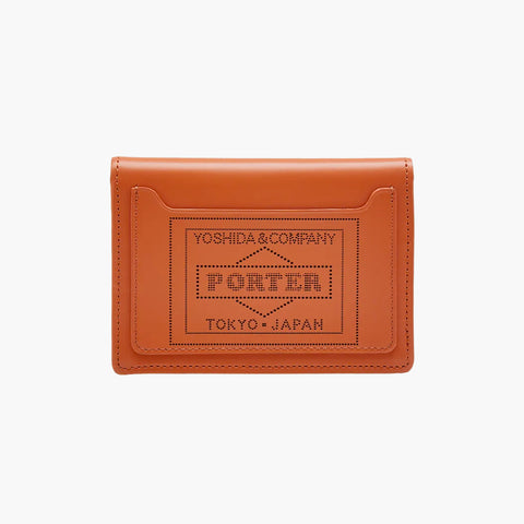 Porter-Yoshida & Co. PS Glass Leather Vertical Card Case Orange