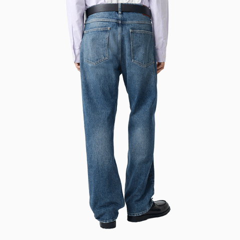 Studio Nicholson Riso Straight Leg Denim Pant Worn Wash Indigo
