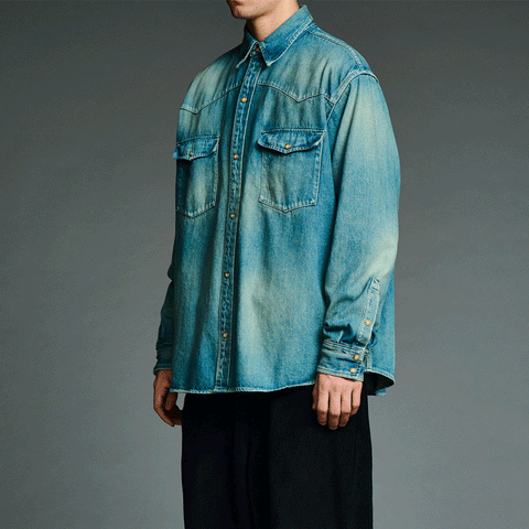 A.PRESSE Vintage Western Denim Shirt Indigo