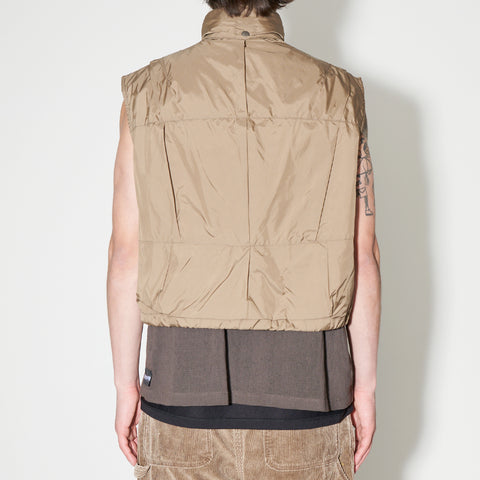 Our Legacy Cropped Exhale Puffa Vest Cavalry Olive Aero Nylon