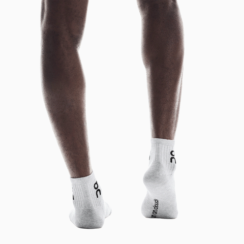 On Logo Sock Mid 3P Heather Gray