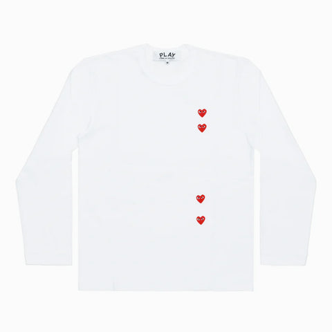 Comme des Garçons PLAY Vertical Heart Long Sleeve T-Shirt White