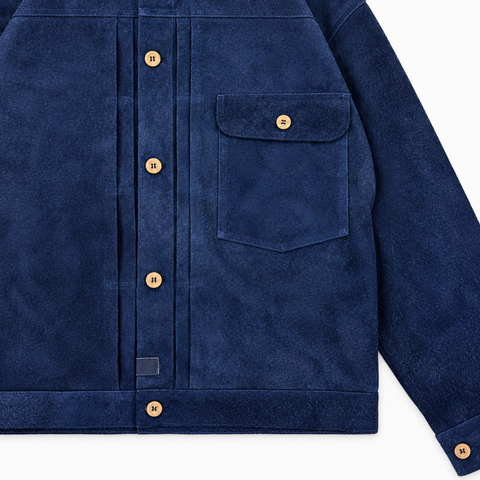 YÂR'İN Type 1 Cashmere Suede Jacket Navy