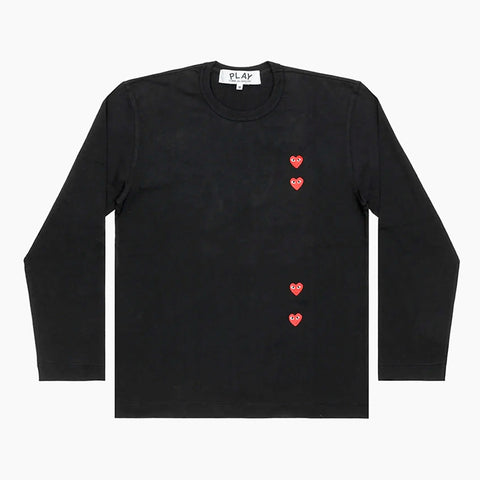 Comme des Garçons PLAY Vertical Heart Long Sleeve T-Shirt Black