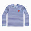 Comme des Garçons PLAY Striped Long Sleeve T-Shirt Blue