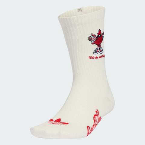 adidas Originals x Coca-Cola Graphic Crew Sock 2 Pair Per Pack Core White / Vivid Red