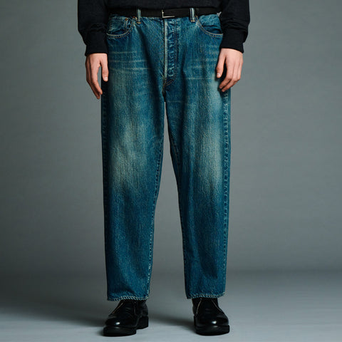 A.PRESSE Washed Denim Wide Pants Indigo