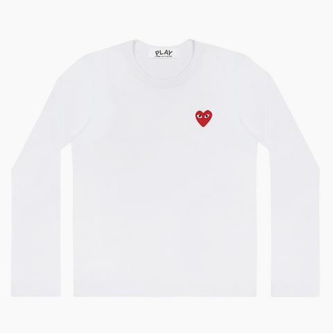 Comme des Garçons Play Heart Logo Longsleeve T-Shirt White