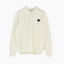 Comme des Garçons Play Black Heart Logo Zipper Hoodie Ivory