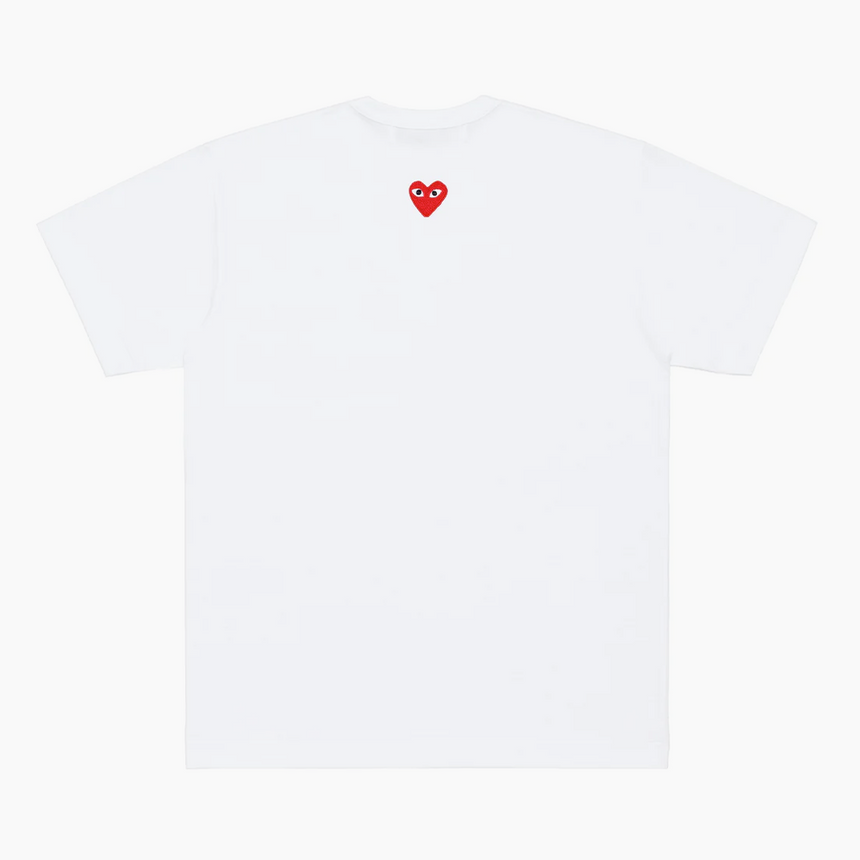 Comme des Garçons Play Heart On Back Middle Logo T-Shirt White