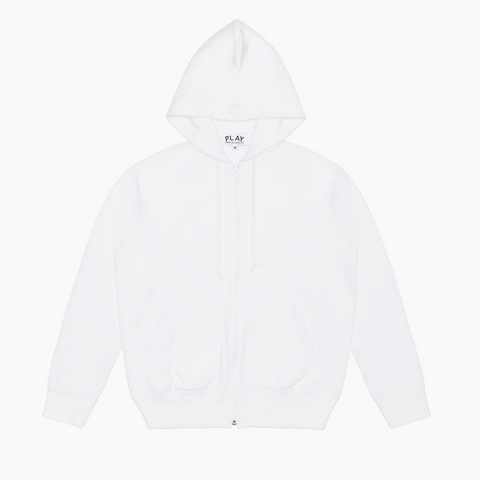 Comme des Garçons Play Heart On Back Zipper Hoodie White