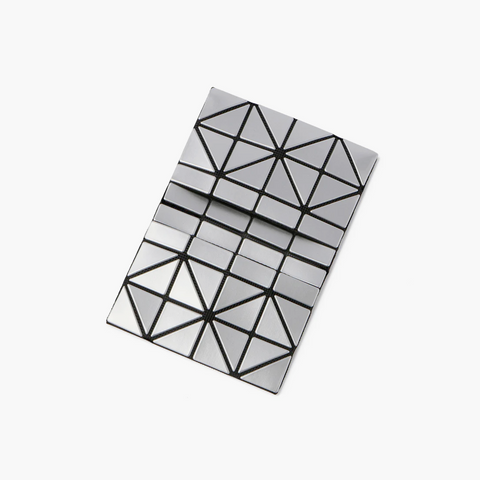 Bao Bao Issey Miyake Card Case Bi-Fold Wallet Silver