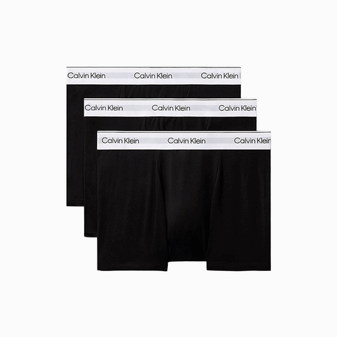 Calvin Klein 3 Pack Relaxed Trunks Icon Cotton Stretch Black / White