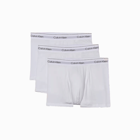 Calvin Klein 3 Pack Relaxed Trunks Icon Cotton Stretch White