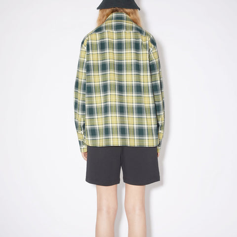 Acne Studios Check Button-Up Shirt Forest Green / Light Green