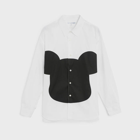 Comme Des Garcons SHIRT Mickey Mouse Cotton-Poplin Shirt White