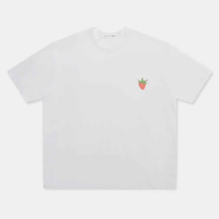 Comme Des Garcons Shirt x Brett Westfall Strawberry Oversized T-Shirt White