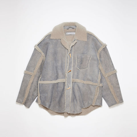 Acne Studios Shearling Jacket Taupe Grey