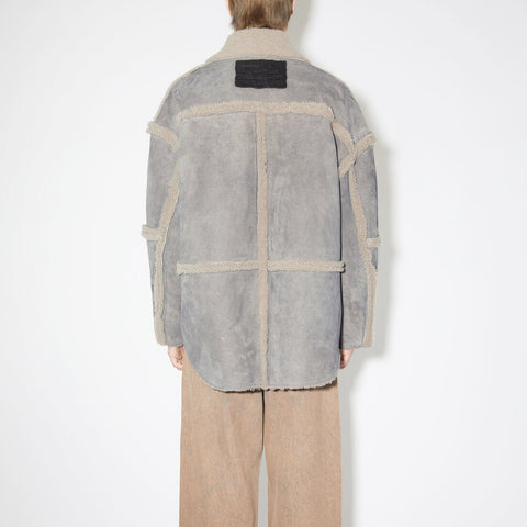 Acne Studios Shearling Jacket Taupe Grey