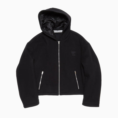 Acne Studios Hooded Jacket Wool Blend Black