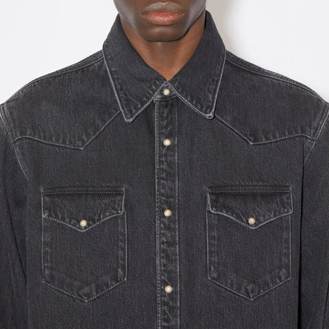 Acne Studios Denim Button-Up Shirt Black