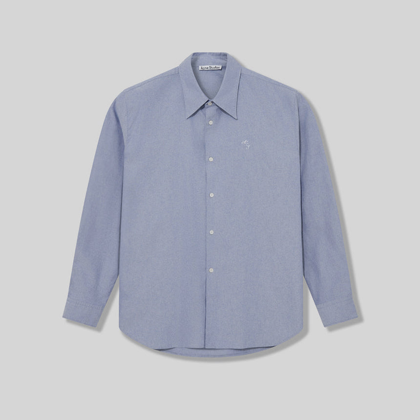 Acne Studios Logo Button-Up Shirt Blue